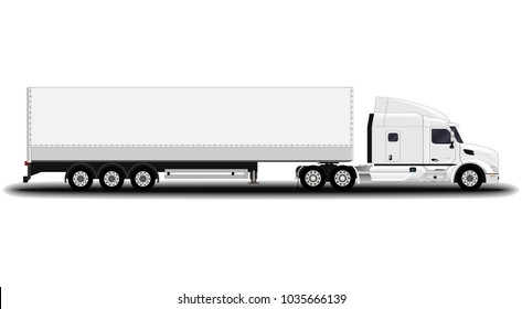 realistic truck. side view.
