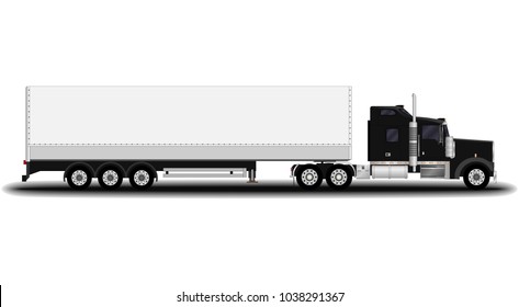 realistic truck. side view.