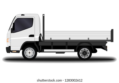 realistic truck. side view.
