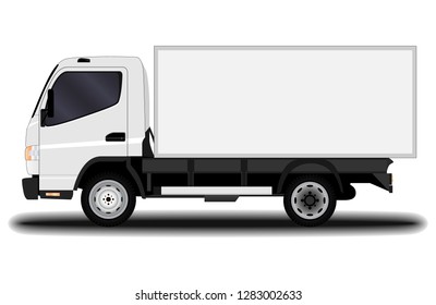 realistic truck. side view.