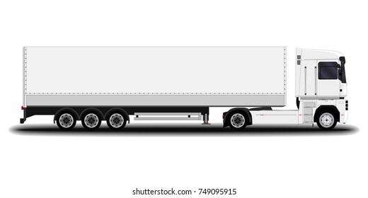 realistic truck. side view.