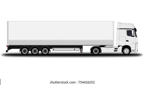 realistic truck. side view.