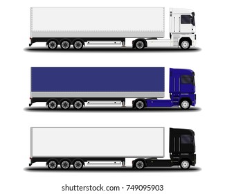 realistic truck. side view set.