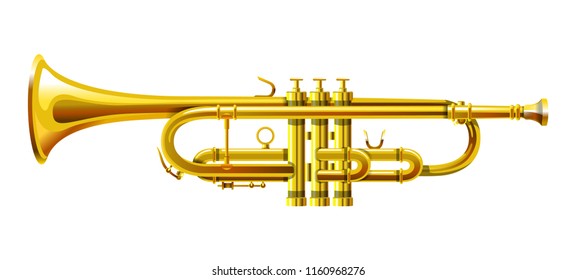 Realistic Trumpet Object Vector Stock