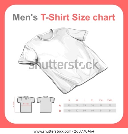 Download Realistic Tshirt Vector Mockup Size Chart Stock Vector ...