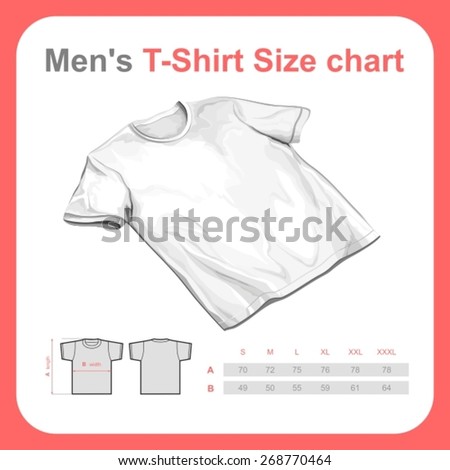 Realistic Tshirt Vector Mockup Size Chart Stock Vector ...