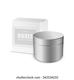 Realistic Tubes And Package. Packing White Cosmetics Or Medicines Isolated On White Background. You Can Use It For Tube Of Creams, Shampoo, Gel, Sauce, Paint, Ointments, Lotions Or Any Other Product.