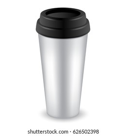 Realistic Tumbler Glass on White Background : Vector Illustration