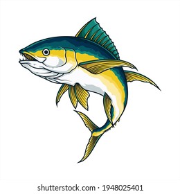 realistic tuna fish. vector illustration