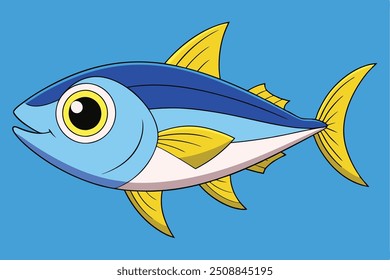 Realistic tuna fish vector illustration, perfect for marine and seafood design projects.