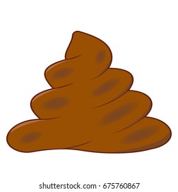 Realistic turd, brown feces, vector cartoon shit , defecation poop
