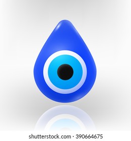 Realistic Turkish amulet - evil eye on dark background.