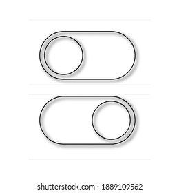 Realistic Turn on and turn off swipe buttons isolated on white background. Switch symbol with shadows. Toggle icon template. Vector flat design illustration for apps and games