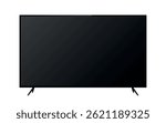 Realistic turned off TV screen. Modern blank LCD LED television. Vector illustration isolated on white background. Ideal for mockups and tech design.

