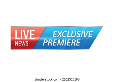 Realistic tv broadcast live news bar template vector illustration