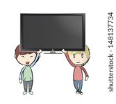 Realistic TV isolated on white background. Vector design. 