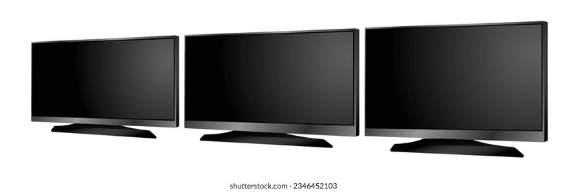 realista de la televisión dirigida lcd aislado o lcd plasma de pantalla ancha de la maqueta tv. Representación 3D