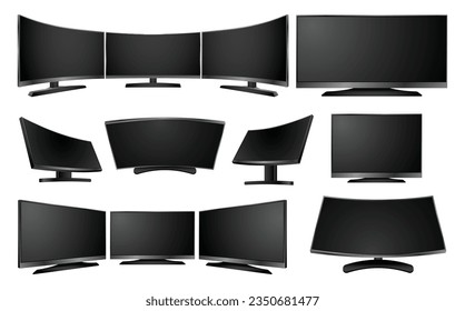 realistic of tv led lcd isolated or lcd plasma wide screen tv mockup. 3D Render