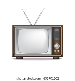 Realistic TV Retro style with blank screen. vector illustration