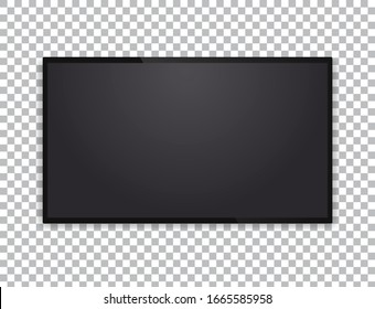 Realistic tv screen. Blank tv template. Vector illustration.