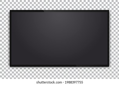 Pantalla de televisión realista. Plantilla de tv en blanco. Ilustración vectorial.