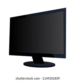 Realistic TV Screen isolated on transparent background. Vector illustration. Eps 10.