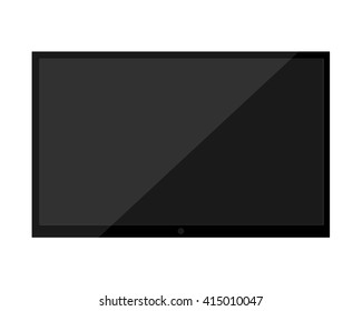 Realistic TV screen isolated on background. Modern simple flat monitor sign. Business, internet concept. Trendy vector symbol for website design, web button, mobile app. Logo illustration.