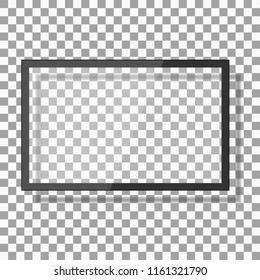 Realistic TV screen led type. Large computer monitor display. Blank television template. Graphic design element for catalog, web site, as mock up. Vector illustration