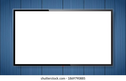 Realistic TV screen mock up isolated on white