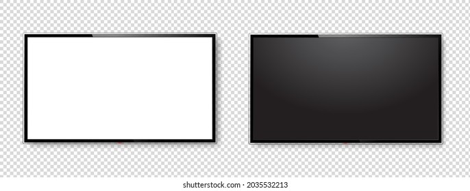 Realistic TV screen mock up with transparency