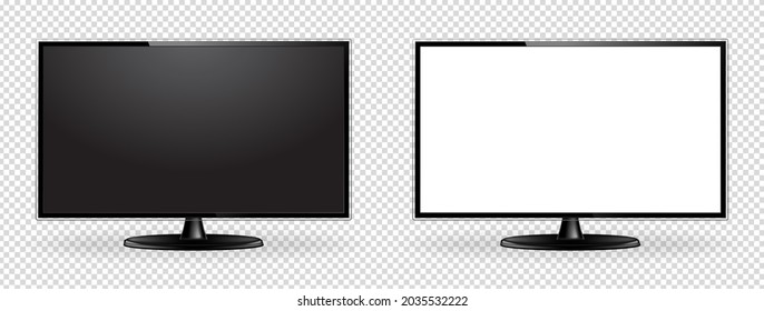 Realistic TV screen mock up with transparency