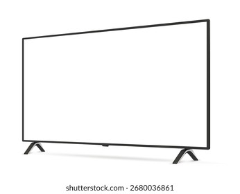 Maqueta realista de la pantalla de TV desde la vista en ángulo