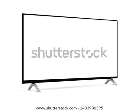 Realistic TV screen mockup from angled view