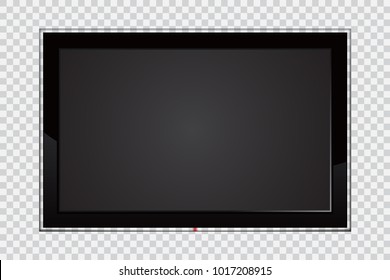 Realistic TV Screen. Modern Stylish Lcd Panel, Led Type. Large Computer Monitor Display Mockup. Blank Television Template.