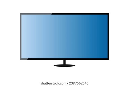 Pantalla de televisión realista. Moderno y elegante panel lcd, tipo led. El monitor de ordenador grande muestra la maqueta. Plantilla de televisión en blanco. Elemento de diseño gráfico para catálogo, sitio web, como burla. Ilustración del vector