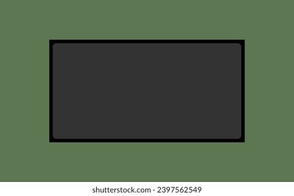 Realistic TV screen. Modern stylish lcd panel, led type. Large computer monitor display mockup. Blank television template. Graphic design element for catalog, web site, as mock up. Vector illustration