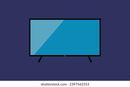 Realistic TV screen. Modern stylish lcd panel, led type. Large computer monitor display mockup. Blank television template. Graphic design element for catalog, web site, as mock up. Vector illustration