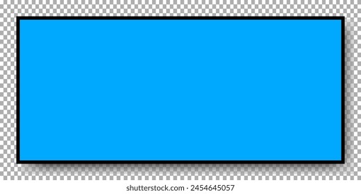 Realistic TV screen. Modern stylish lcd panel, led type. Large computer monitor display mockup. Blank television template.