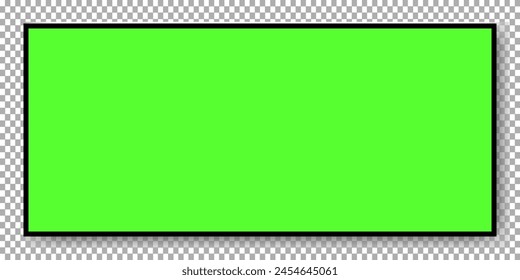 Realistic TV screen. Modern stylish lcd panel, led type. Large computer monitor display mockup. Blank television template.