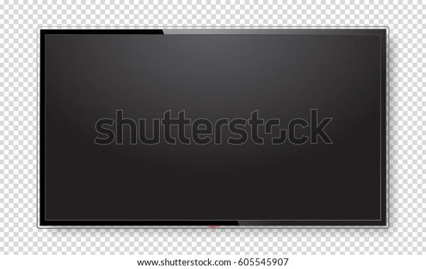 Realistic TV screen. Modern stylish lcd\
panel, led type. Large computer monitor display mockup. Blank\
television template. Graphic design element for catalog, web site,\
as mock up. Vector\
illustration