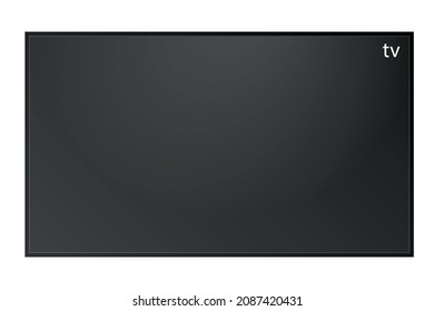 Realistic tv screen, new lcd screen, monitor display mockup, tv blank template. Vector illustration