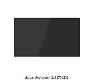 Realistic TV screen on the background. TV set, modern blank screen Icd led