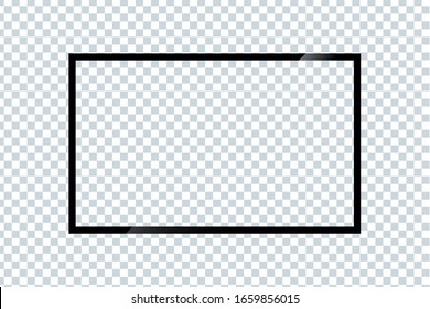 Realistic TV screen on a isolated backgound. 3d blank led monitor. Vector illustration