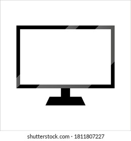 Realistic TV screen on a isolated on white backgound. 3d blank led monitor. Vector illustration