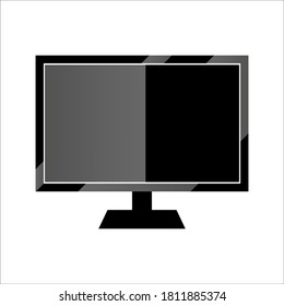 Pantalla de televisión realista sobre un fondo blanco aislado. 3d monitor de led en blanco. Vector.