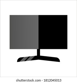 Realistic TV screen on a isolated on white backgound. 3d blank led monitor. Vector illustration