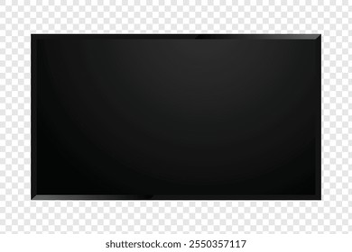 Realistic TV screen PNG. Modern stylish LCD panel. Large TV Screen display mockup. Blank TV template. Vector illustration of a plasma TV