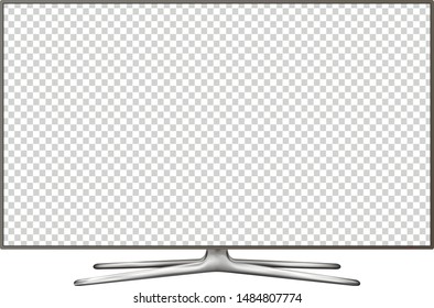 Realistic TV screen. Smart TV mockup. Blank television template. Vector