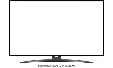 Pantalla de tv realista. Maqueta de Smart TV. Vector.