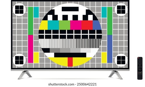 Pantalla de tv realista. Maqueta de televisión inteligente. Plantilla televisiva en blanco.